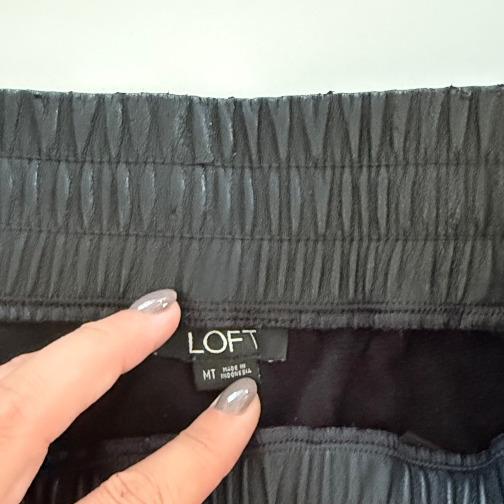 Loft Pleather Jogger Pants - Picture 2 of 3